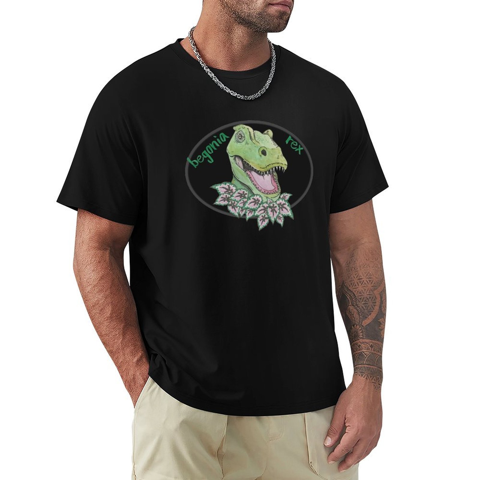 T rex begonia T-Shirt man t sh - Begonia Rex 评论和价格