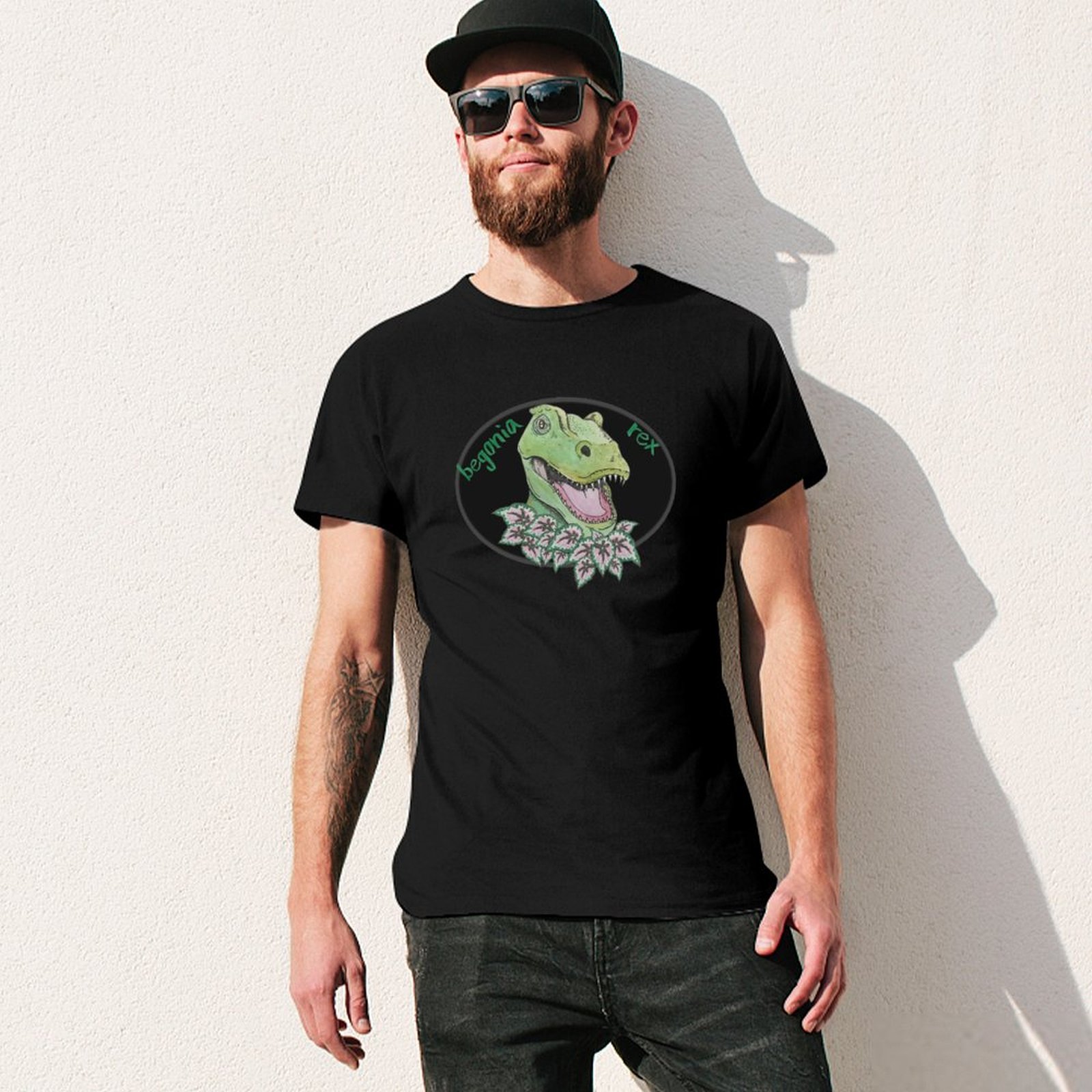T rex begonia T-Shirt man t sh - Begonia Rex 评论和价格