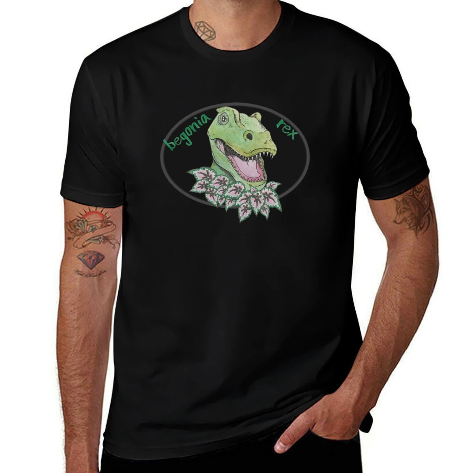 T rex begonia T-Shirt Casual E - Begonia Rex 评论和价格